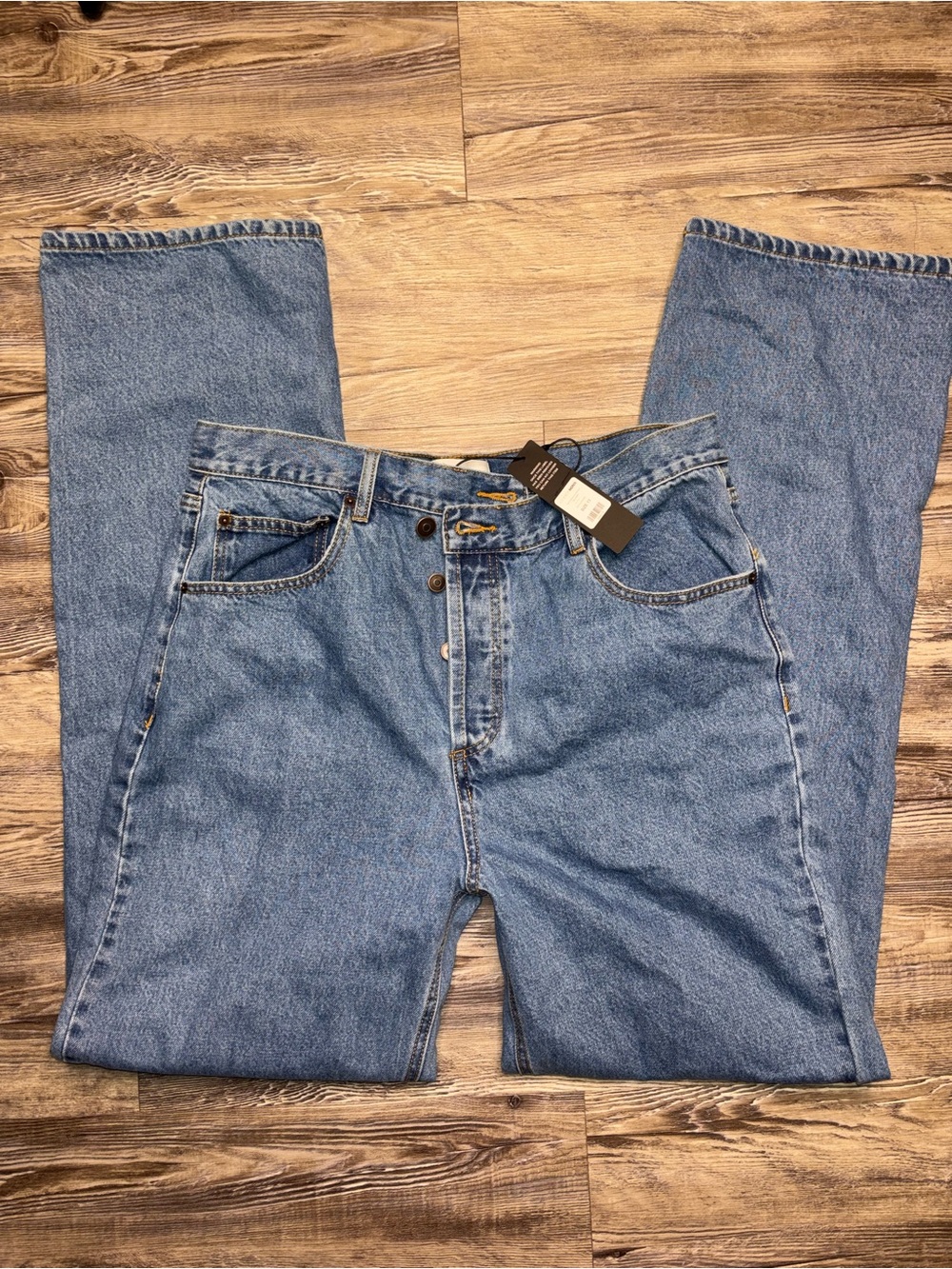Fashion Nova Women’s Tall Crossover Straight Leg Denim Jeans